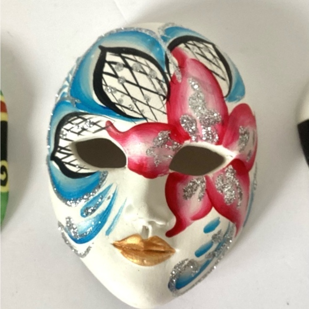 Vintage Ceramic Face Mask Decoration Italy Chinese Homeware - Picture 3 of 8